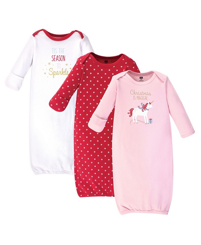 Hudson Baby Girl Christmas Gowns 3 Pack Macy's