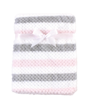 Hudson Baby Plush Waffle Blanket with Stripe