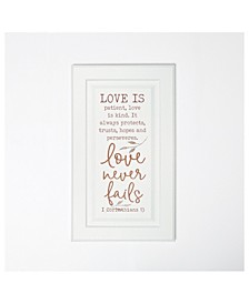 Love Is Patient Love Is Kind It Always Protects Trusts Hopes Perseveres Love Never Fails 1 Corinthians 13 Wall Art
