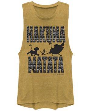 image of Disney Juniors- Lion King Hakuna Print Festival Muscle Tank Top