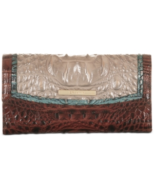 Brahmin Moonscape Portia Modern Checkbook Wallet In Moonscape/gold