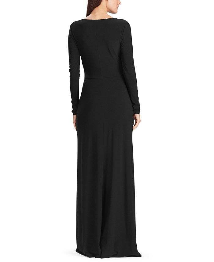 metallic ruffle jersey gown la femme