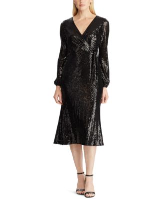 Lauren Ralph Lauren Sequined Fit & Flare Dress - Macy's