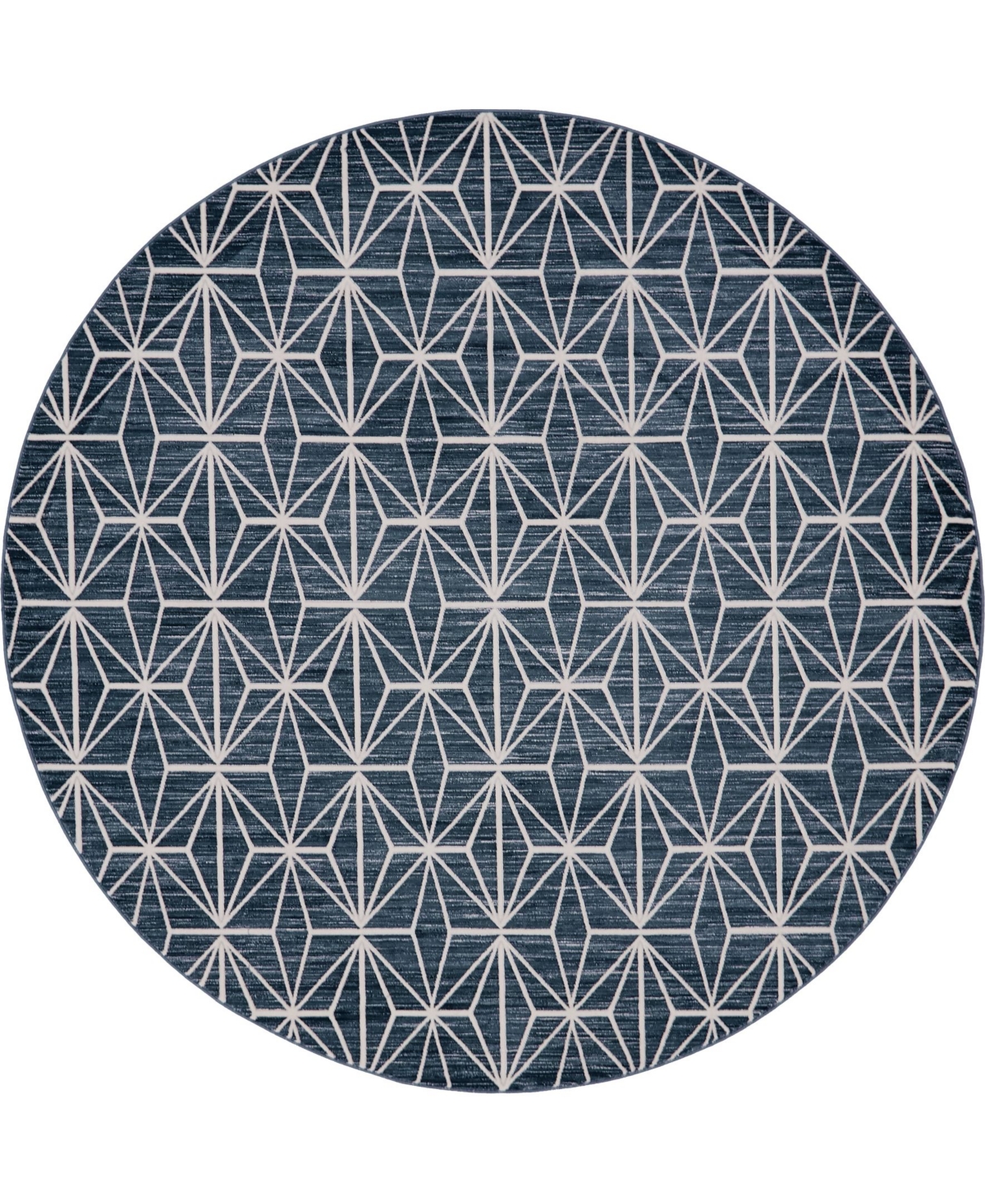 Jill Zarin Fifth Avenue Uptown Jzu002 Navy Blue 8' x 8' Round Rug - Navy Blue