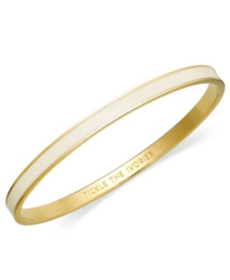 kate spade new york - Bracelet, 12k Gold-Plated Cream Enamel Tickle the Ivories Idiom Bangle Bracelet