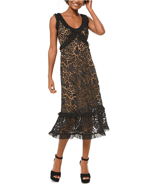 Michael Kors Lace Empire Waist Dress Reviews Women Macy S