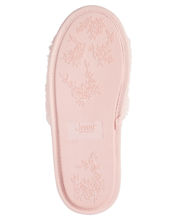Jenni Women's Faux-Fur Glitter Heart Slippers, Created for Macy's - Macy's