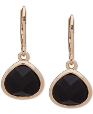 image of Anne Klein Gold-Tone Stone Drop Earrings