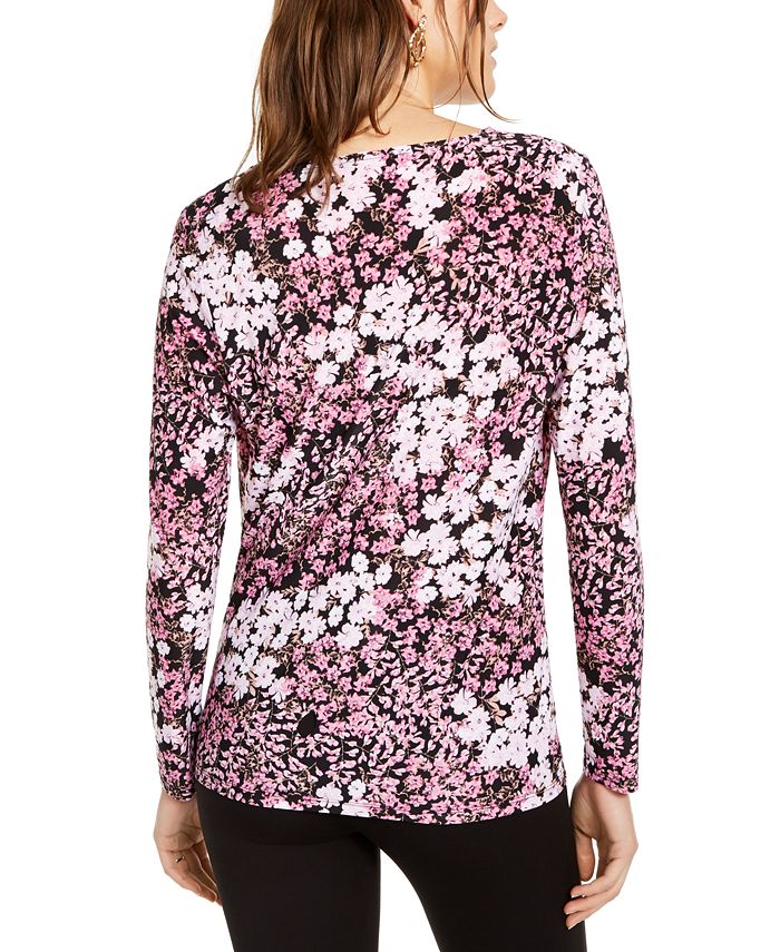 INC International Concepts INC Floral-Print Twist-Front Top, Created ...