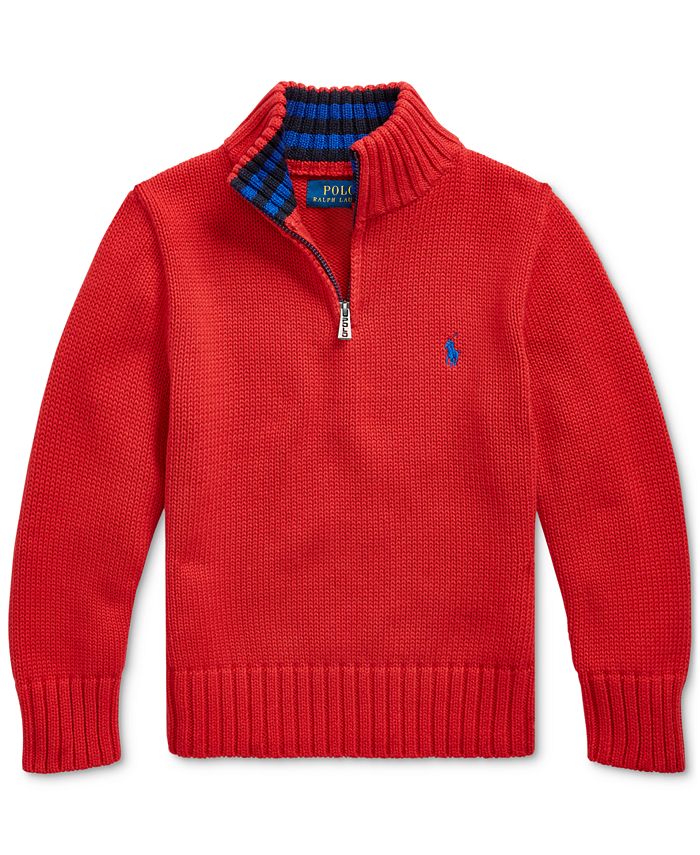 Polo Ralph Lauren Little Boys Cotton Half-Zip Sweater - Macy's