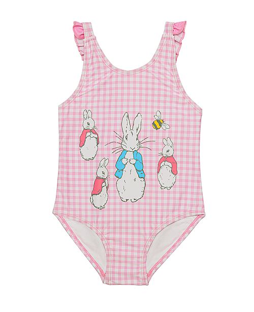 Beatrix Potter Baby Girls Gingham Print V Back One Piece Swimsuit