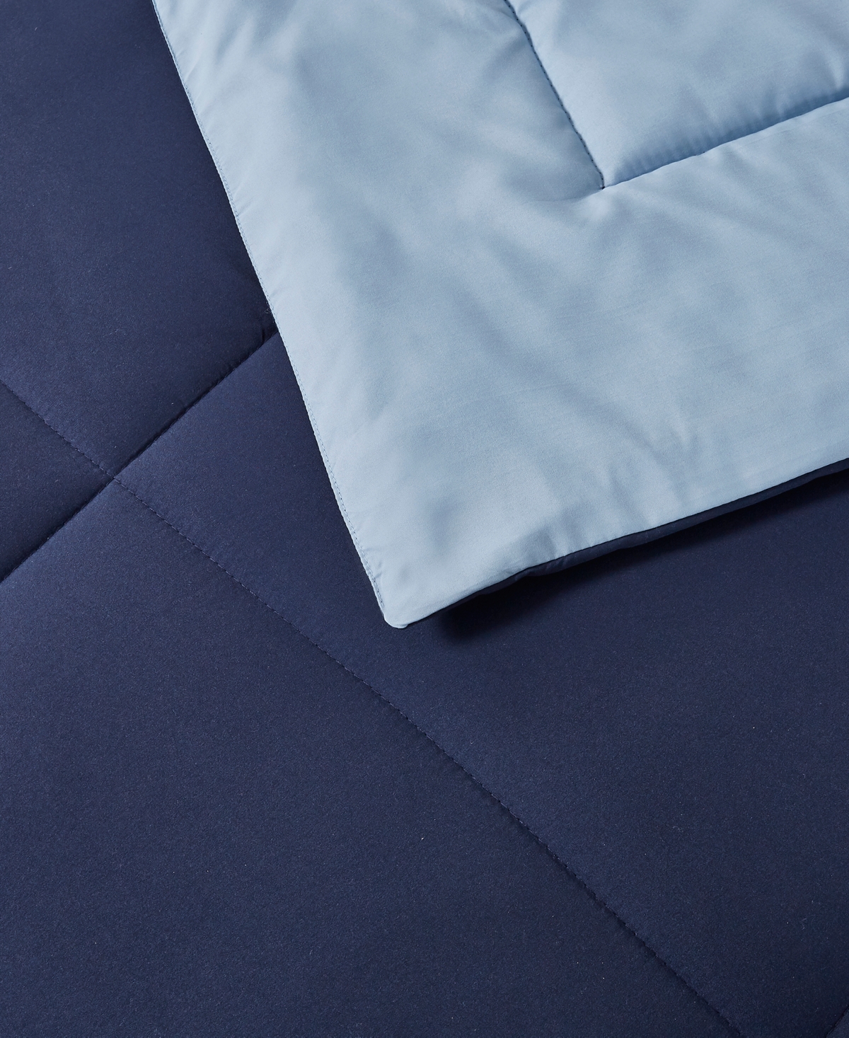 Royal Luxe Reversible Down Alternative Comforter, Full/queen, Exclusively At Macy's In Navy,light Blue