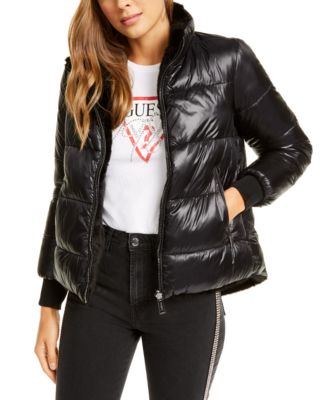 guess reversible jacket with faux fur