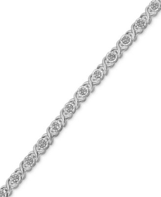 Diamond Link Bracelet (1/4 ct. t.w.) in Sterling Silver or 14k Yellow Gold Over Sterling Silver
