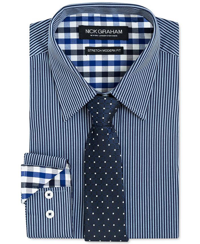 Nick Graham Men s Modern Fit Dress Shirt Tie Macy s