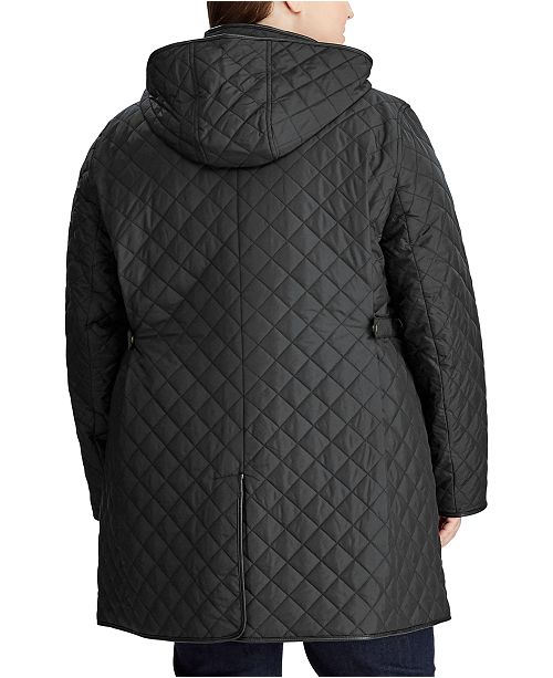 Lauren Ralph Lauren Plus Size Quilted Hooded Jacket, Created for Macy's
