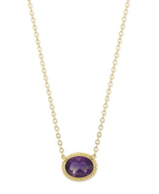 Gemstone Twist Gallery Necklace in 14k Yellow Gold