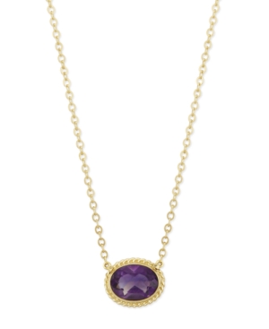 image of Amethyst (1-1/4 ct. t.w.) Twist Gallery Necklace in 14k Yellow Gold