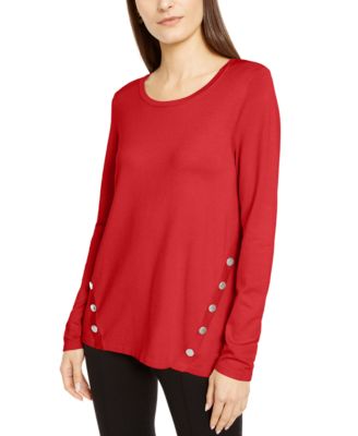 Alfani Petite Hardware Seamed Pullover 