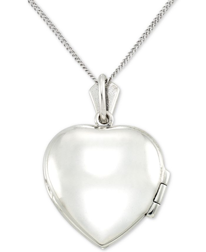 Macy's Jade (13mm) & Marcasite Heart Locket 18" Pendant Necklace in
