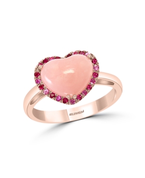 image of Effy Multi-Gemstone (2 3/8 ct.t.w.) Heart Ring in 14K Rose Gold