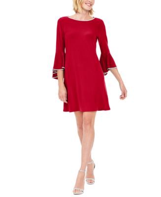 MSK Rhinestone-Trim Bell-Sleeve Dress & Reviews - Dresses - Women - Macy's
