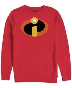 Disney Pixar Men's Incredibles Colored Logo Pocket Crewneck Fleece