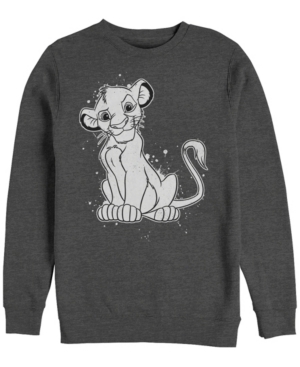 Disney Men's Lion King Simba Smirk Paint Splatter Crewneck Fleece