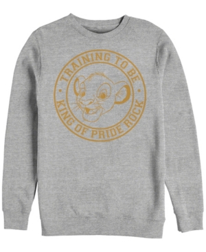 Disney Men's Lion King Simba King in Training Crewneck Fleece