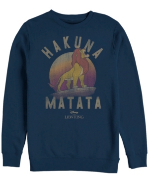 Disney Men's Lion King Simba Hakuna Matata Crewneck Fleece