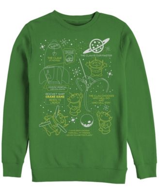 Disney Pixar Men's Toy Story Aliens Claw Master Map, Crewneck Fleece