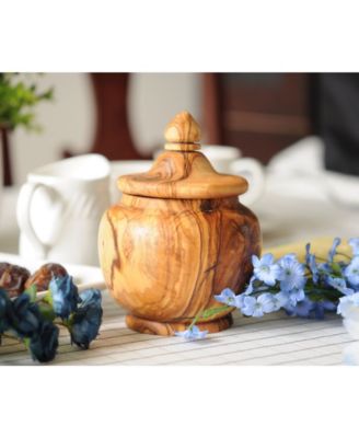 Olive Wood Acorn Sugar Bowl, Medium