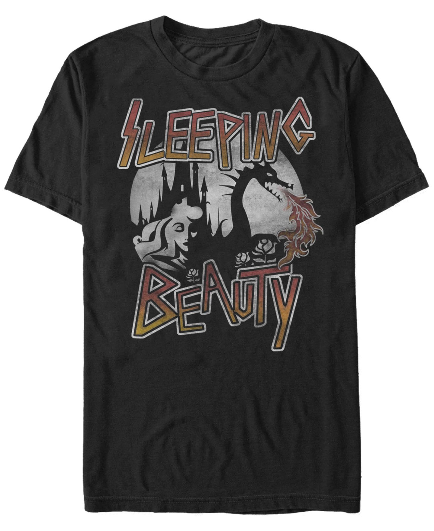 Мужская футболка Fifth Sun Disney Sleeping Beauty Metal Dragon Fire, Short Sleeve, цвет: Чёрный — фото 1