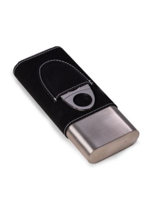 Leather 3 Cigar Case with Cigar Cutter