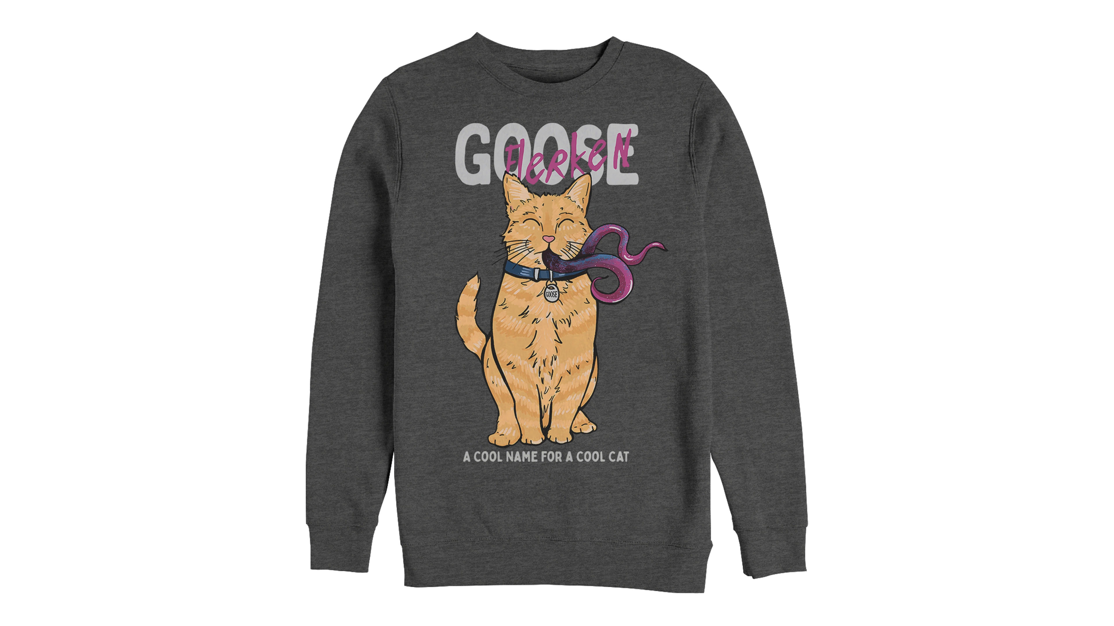 Marvel Men's Captain Goose Flerken Cool Cat Name, Crewneck Fleece