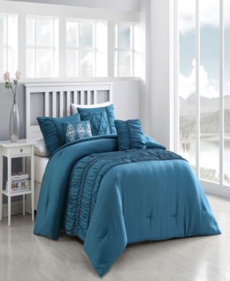 Geneva Home Fashion - Navier 6-Piece Ruched King Bedding Set