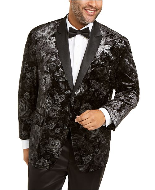 Inc Men S Big And Tall Foil Printed Velvet Blazer Created For Macy S