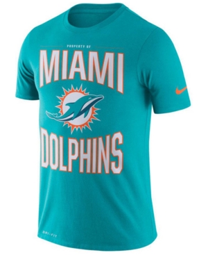 NIKE MEN'S MIAMI DOLPHINS DRI-FIT COTTON PROPERTY OF T-SHIRT