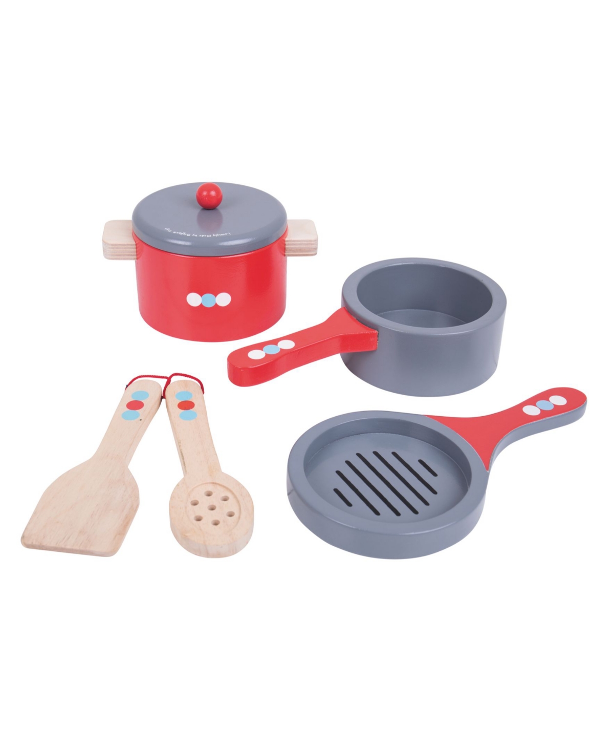 Bigjigs Toys Wooden Cooking Pans In Multi