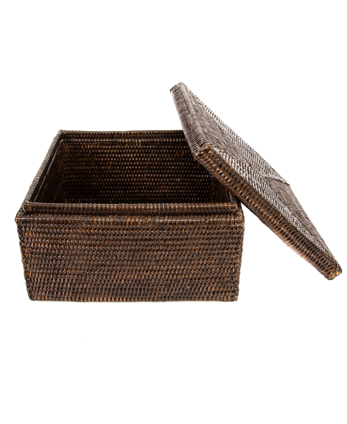 Artifacts Trading Company Artifacts Rattan Storage Box With Lid Letter File In Coffee Bean