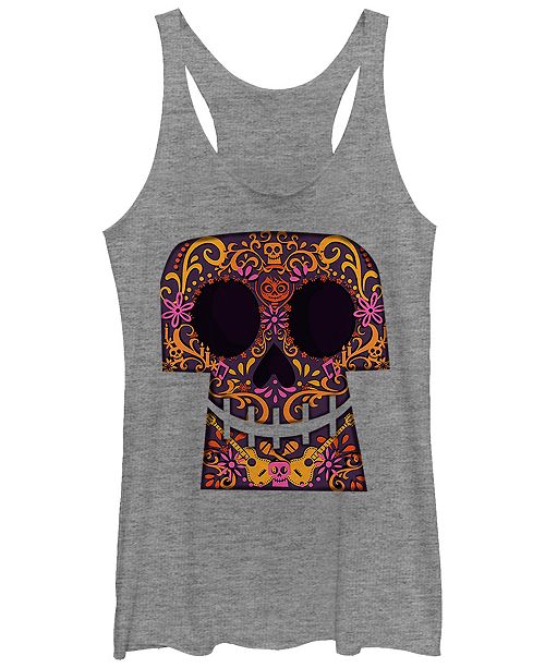 Fifth Sun Disney Pixar Women S Coco Collage Skull Halloween Tri Blend Tank Top Reviews Tops Women Macy S