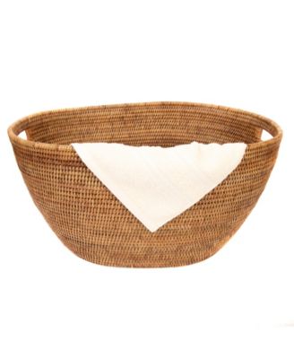 Artifacts Trading Company Rattan Laundry Basket with Cutout Handles