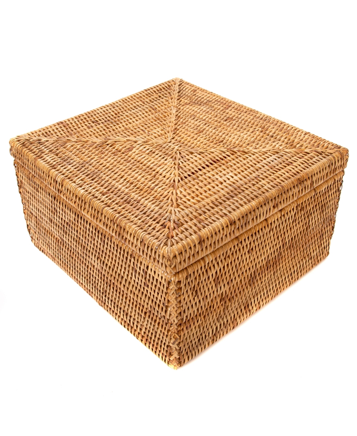 Artifacts Trading Company Artifacts Rattan Storage Box With Lid Letter File In Honey Brown