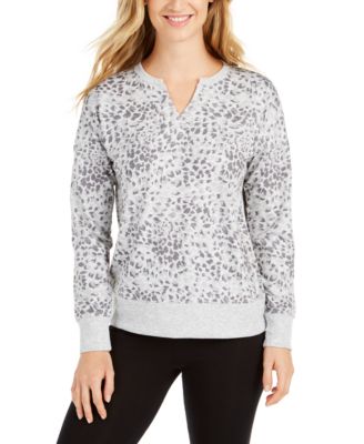 Ideology - Printed Split-Neck Top