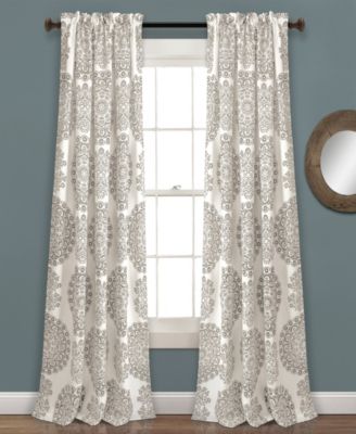 Lush Decor Evelyn Medallion Light Filtering Window Curtain Panels 