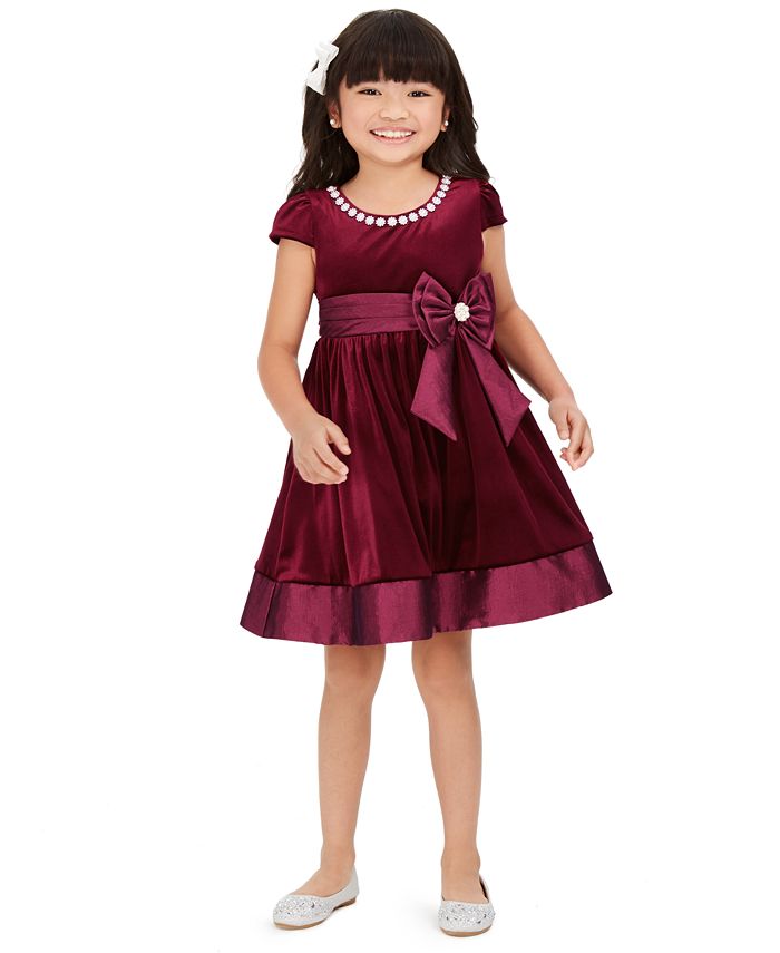 Rare Editions Toddler Girls Embellished Velvet Dress Macy s