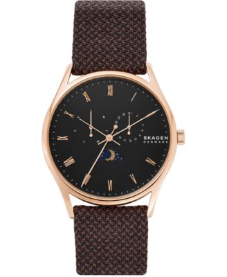 Skagen - Men's Holst Kvadrat Brown Nylon Strap Watch 40mm