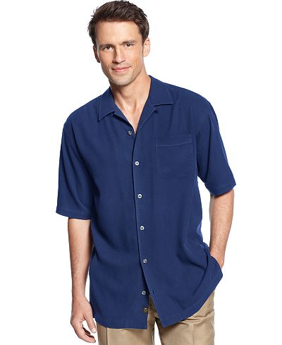Tommy Bahama Men's Short-Sleeve Catalina Twill Shirt, Only at Macy's ...