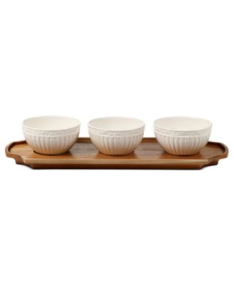 Mikasa - Set of 3 Italian Countryside Bowls with Tray