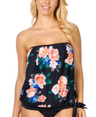 Island Escape - Kauai Bloom Coral Gables Printed Blouson Tankini